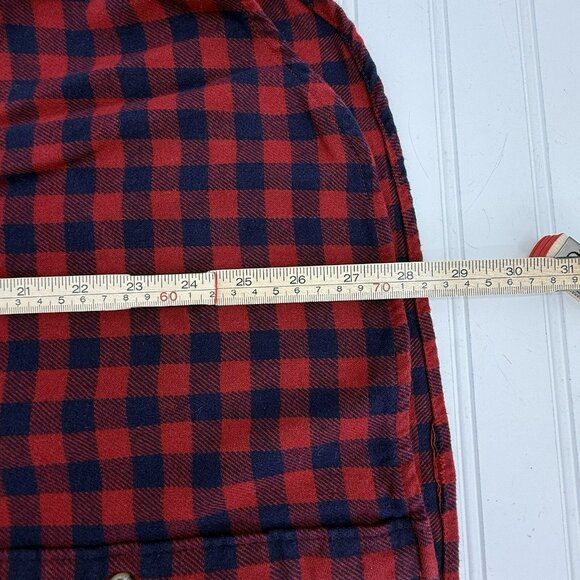 Eddie Bauer XL Buffalo Plaid Flannel Shirt Red Blue 100% Cotton Button Down - Picture 6 of 8